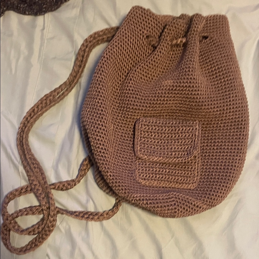 The Sak Taupe Knit Shoulder Bag